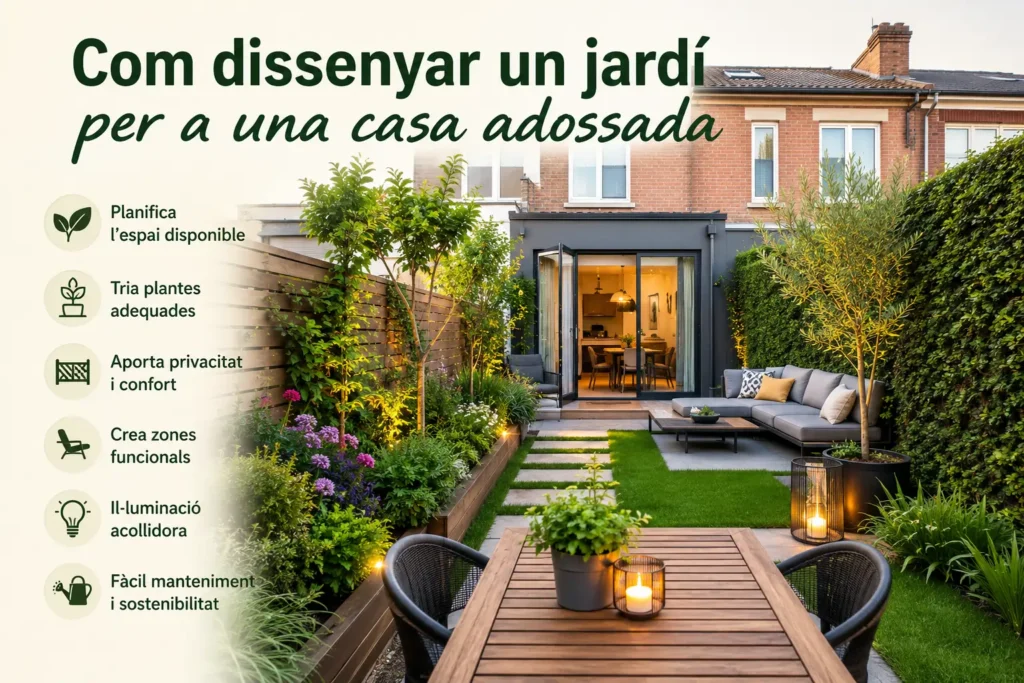 Com dissenyar un jardi per a una casa adossada