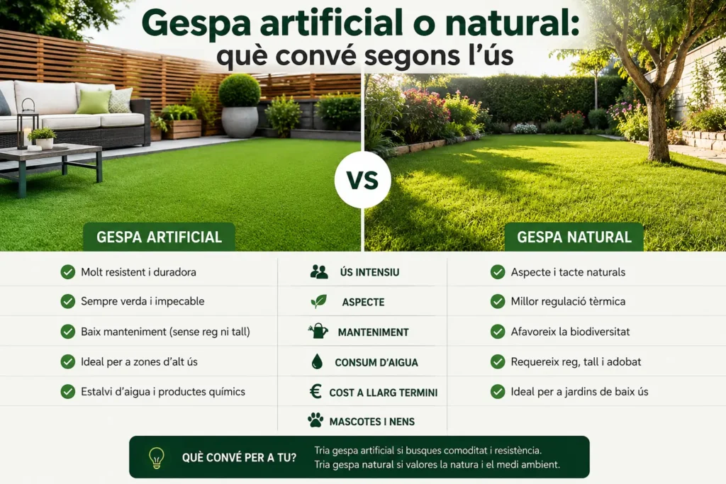 Gespa artificial o natural què convé segons l’ús